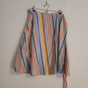 Multi-Color Striped A-Line Skirt
